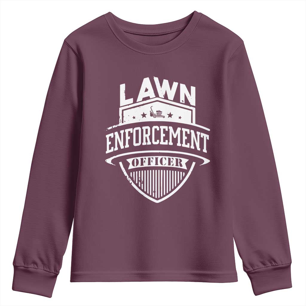 Funny The Lawn Enforcement Officer Youth Sweatshirt Gardening Lawn Mower Father's Day - Wonder Print Shop
