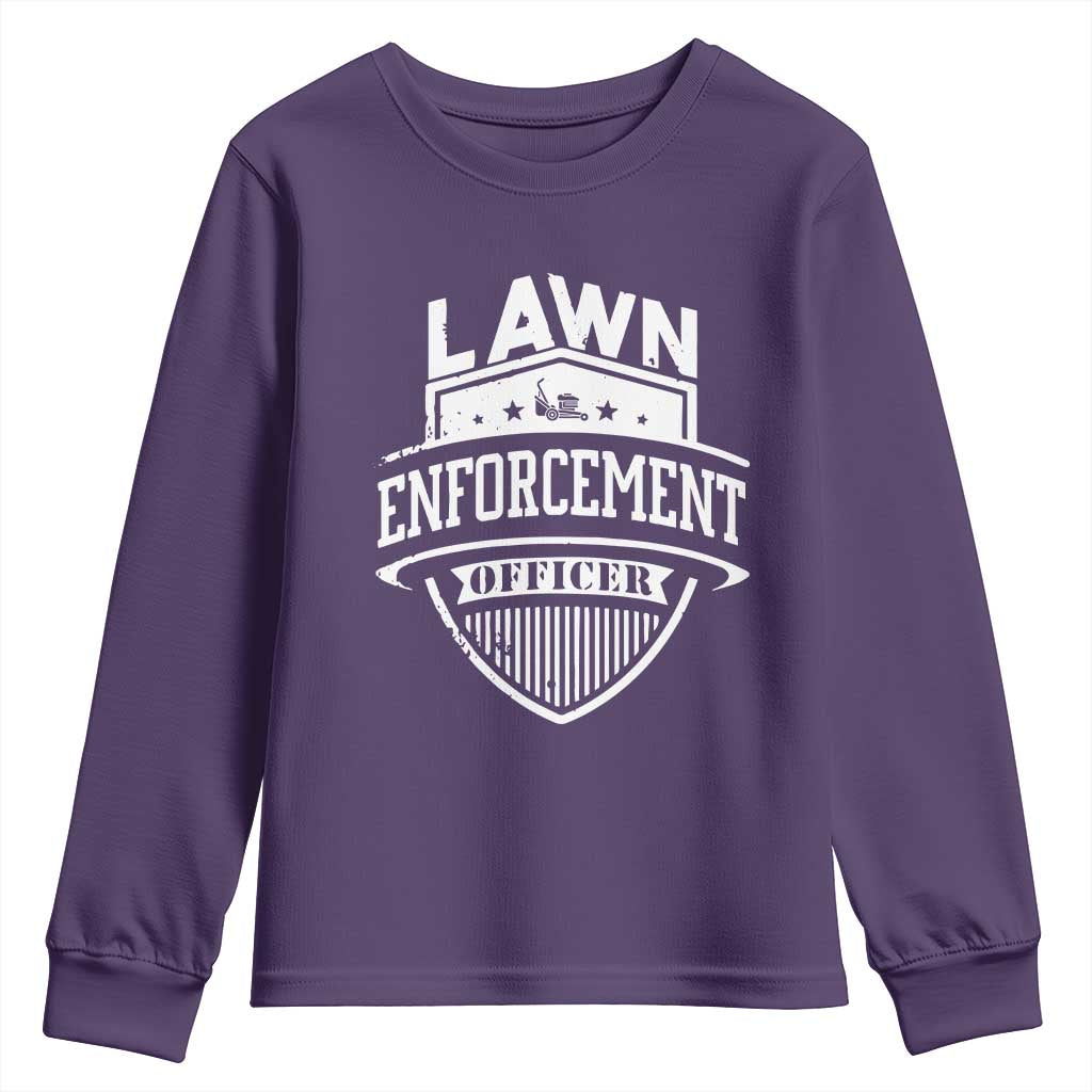Funny The Lawn Enforcement Officer Youth Sweatshirt Gardening Lawn Mower Father's Day - Wonder Print Shop