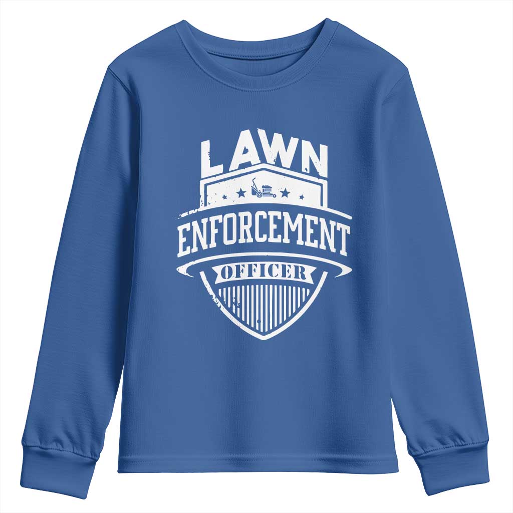 Funny The Lawn Enforcement Officer Youth Sweatshirt Gardening Lawn Mower Father's Day - Wonder Print Shop