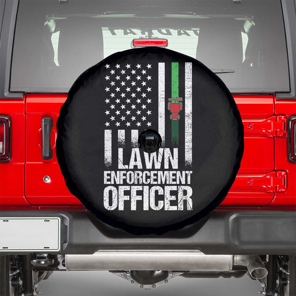 Funny Lawn Enforcement Officer Spare Tire Cover Gardening Lawn Mower American Flag - Wonder Print Shop