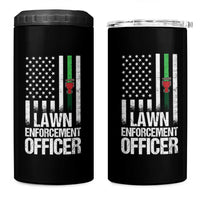 Funny Lawn Enforcement Officer 4 in 1 Can Cooler Tumbler Gardening Lawn Mower American Flag - Wonder Print Shop