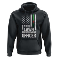 Funny Lawn Enforcement Officer Hoodie Gardening Lawn Mower American Flag - Wonder Print Shop