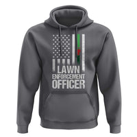 Funny Lawn Enforcement Officer Hoodie Gardening Lawn Mower American Flag - Wonder Print Shop