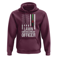 Funny Lawn Enforcement Officer Hoodie Gardening Lawn Mower American Flag - Wonder Print Shop