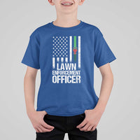Funny Lawn Enforcement Officer T Shirt For Kid Gardening Lawn Mower American Flag - Wonder Print Shop