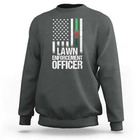 Funny Lawn Enforcement Officer Sweatshirt Gardening Lawn Mower American Flag - Wonder Print Shop