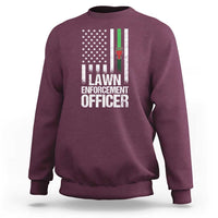 Funny Lawn Enforcement Officer Sweatshirt Gardening Lawn Mower American Flag - Wonder Print Shop