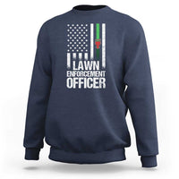 Funny Lawn Enforcement Officer Sweatshirt Gardening Lawn Mower American Flag - Wonder Print Shop