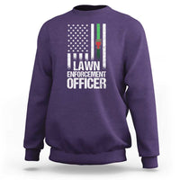 Funny Lawn Enforcement Officer Sweatshirt Gardening Lawn Mower American Flag - Wonder Print Shop