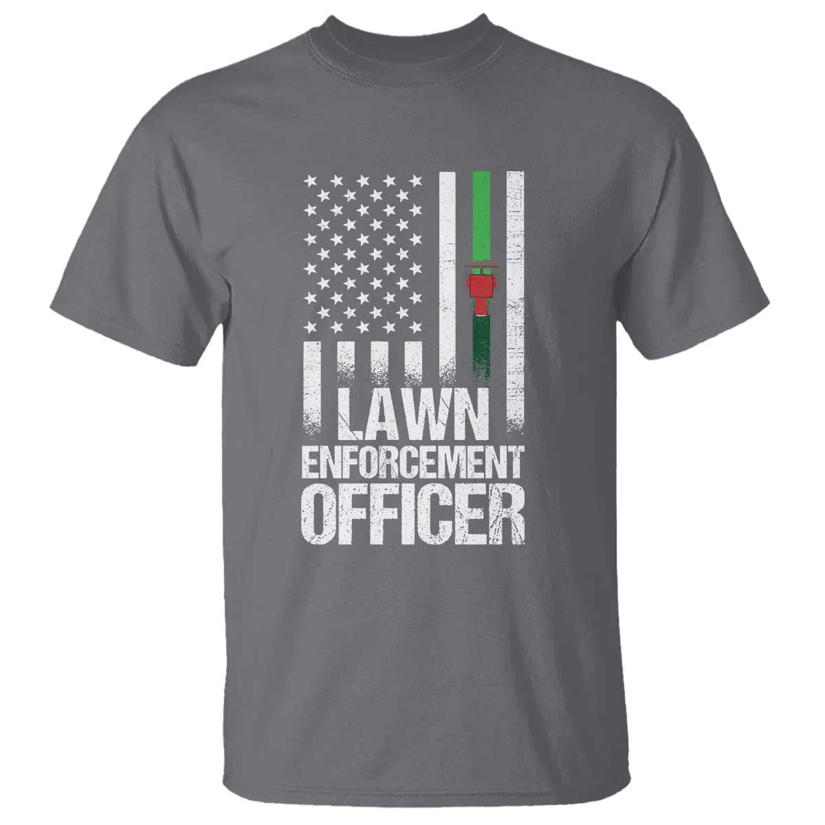 Funny Lawn Enforcement Officer T Shirt Gardening Lawn Mower American Flag - Wonder Print Shop