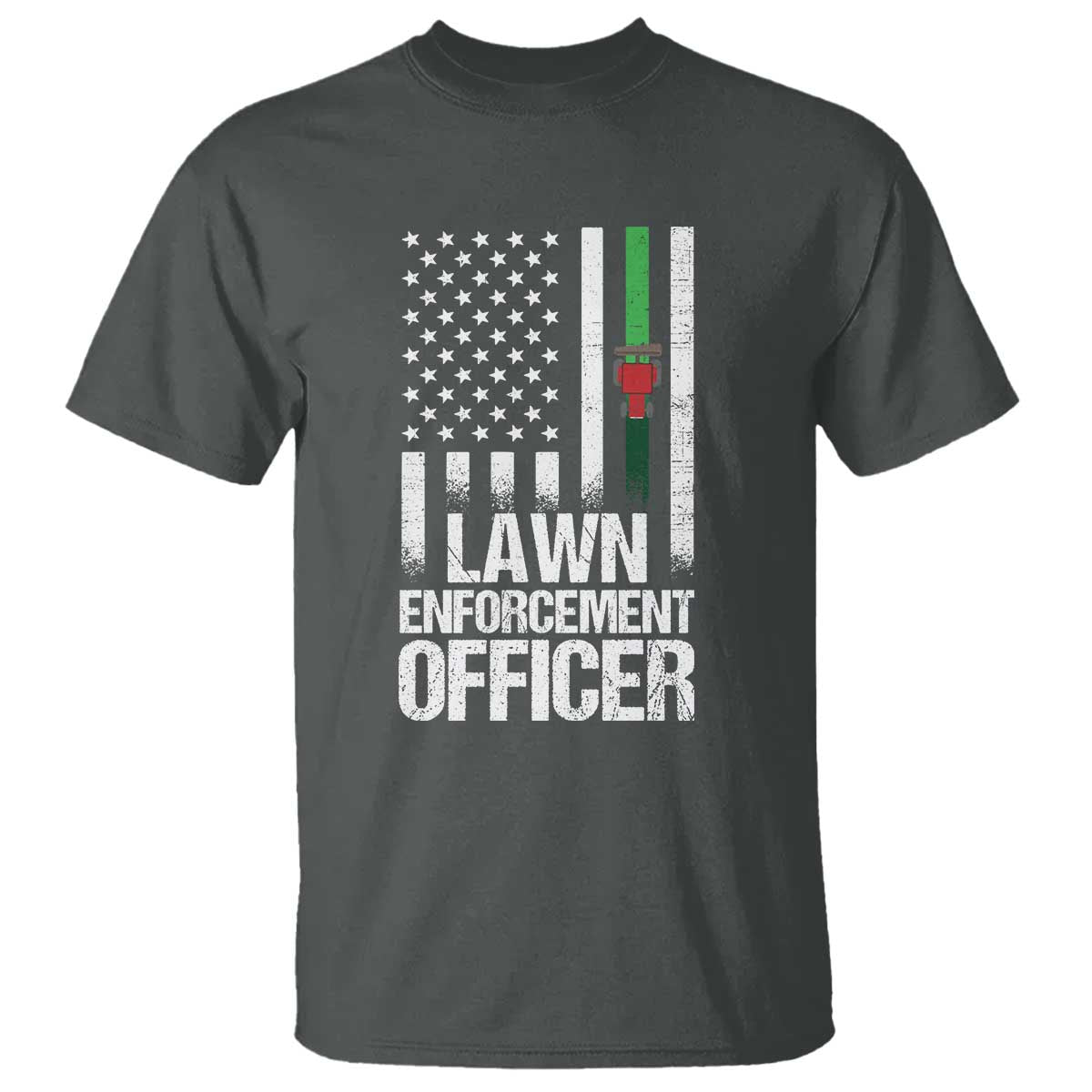 Funny Lawn Enforcement Officer T Shirt Gardening Lawn Mower American Flag - Wonder Print Shop