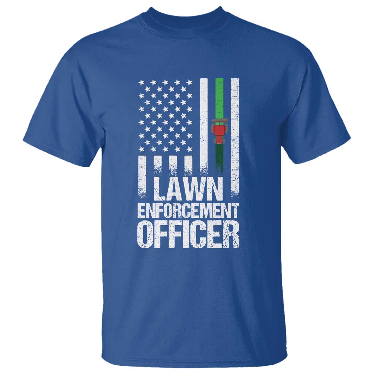 Funny Lawn Enforcement Officer T Shirt Gardening Lawn Mower American Flag - Wonder Print Shop