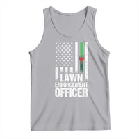 Funny Lawn Enforcement Officer Tank Top Gardening Lawn Mower American Flag - Wonder Print Shop