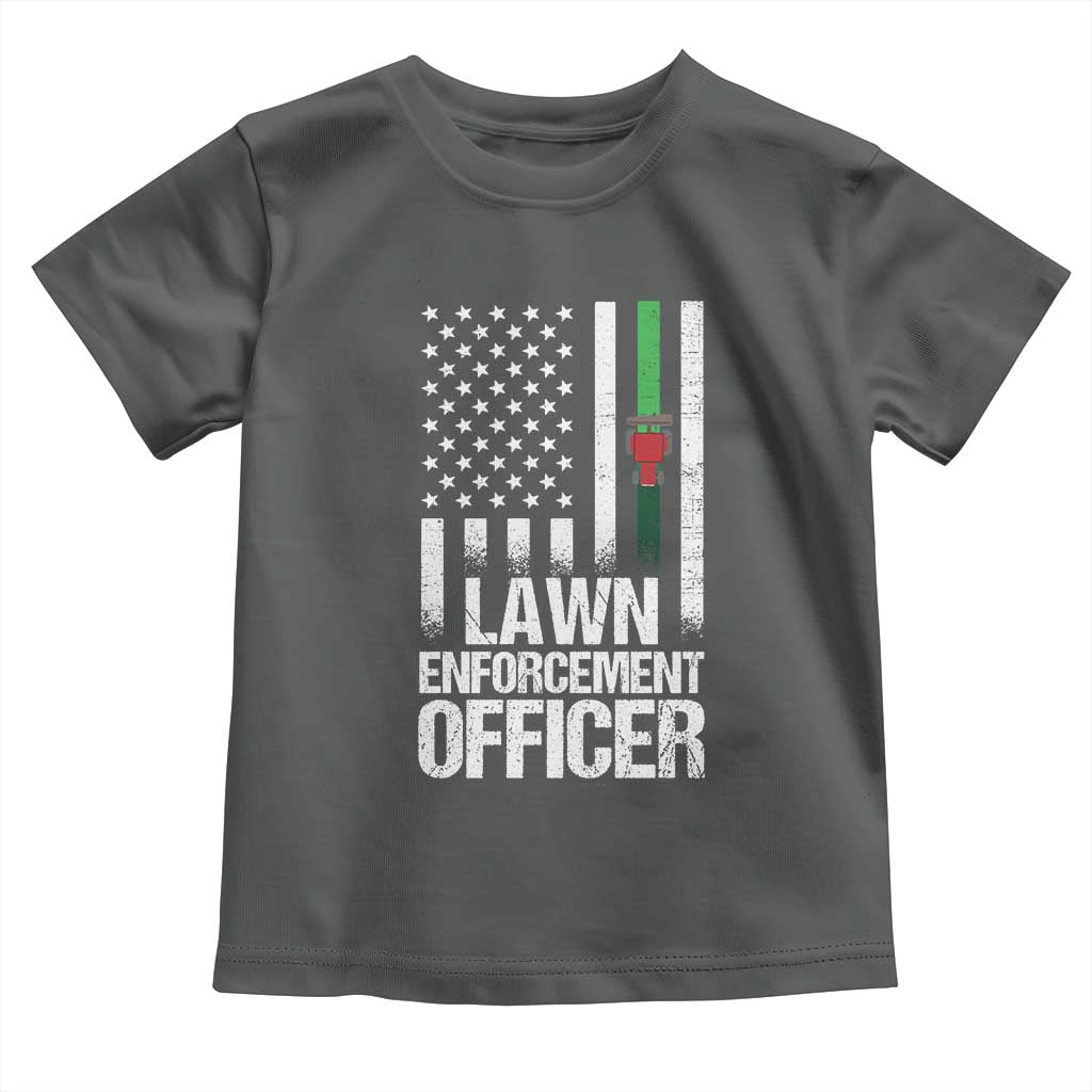 Funny Lawn Enforcement Officer Toddler T Shirt Gardening Lawn Mower American Flag - Wonder Print Shop