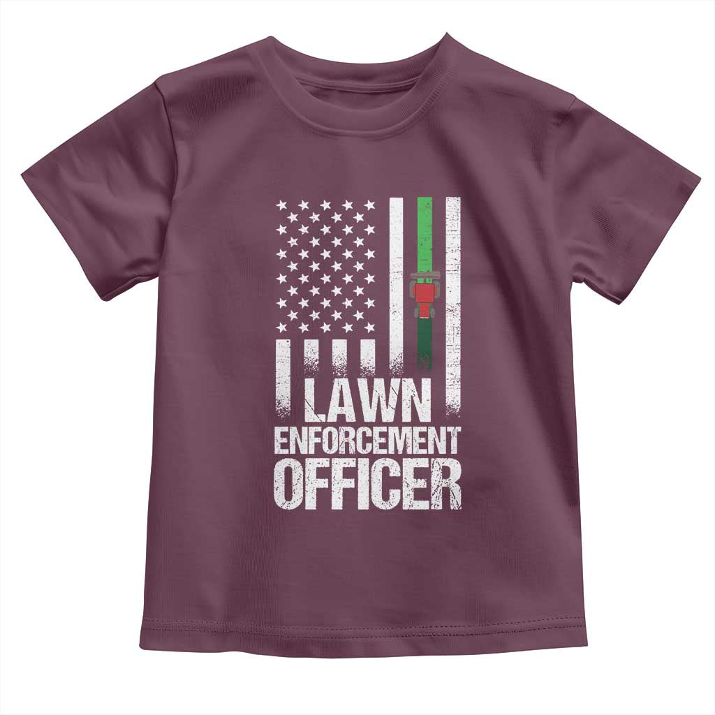 Funny Lawn Enforcement Officer Toddler T Shirt Gardening Lawn Mower American Flag - Wonder Print Shop