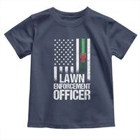 Funny Lawn Enforcement Officer Toddler T Shirt Gardening Lawn Mower American Flag - Wonder Print Shop