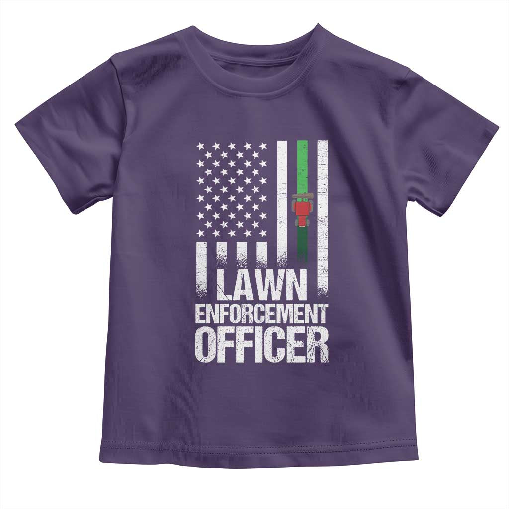 Funny Lawn Enforcement Officer Toddler T Shirt Gardening Lawn Mower American Flag - Wonder Print Shop