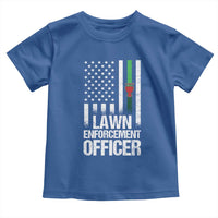 Funny Lawn Enforcement Officer Toddler T Shirt Gardening Lawn Mower American Flag - Wonder Print Shop