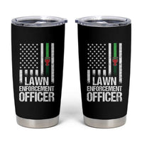 Funny Lawn Enforcement Officer Tumbler Cup Gardening Lawn Mower American Flag - Wonder Print Shop