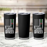 Funny Lawn Enforcement Officer Tumbler Cup Gardening Lawn Mower American Flag - Wonder Print Shop