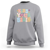 Funny Special Education Teacher Sweatshirt Kiss Your Brain Retro Groove Flower Star - Wonder Print Shop
