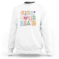 Funny Special Education Teacher Sweatshirt Kiss Your Brain Retro Groove Flower Star - Wonder Print Shop