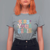 Funny Special Education Teacher T Shirt For Women Kiss Your Brain Retro Groove Flower Star - Wonder Print Shop