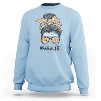 Paraprofessional Teacher Sweatshirt Para Life Messy Bun Sunglasses School Supplies - Wonder Print Shop