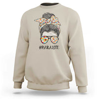 Paraprofessional Teacher Sweatshirt Para Life Messy Bun Sunglasses School Supplies - Wonder Print Shop