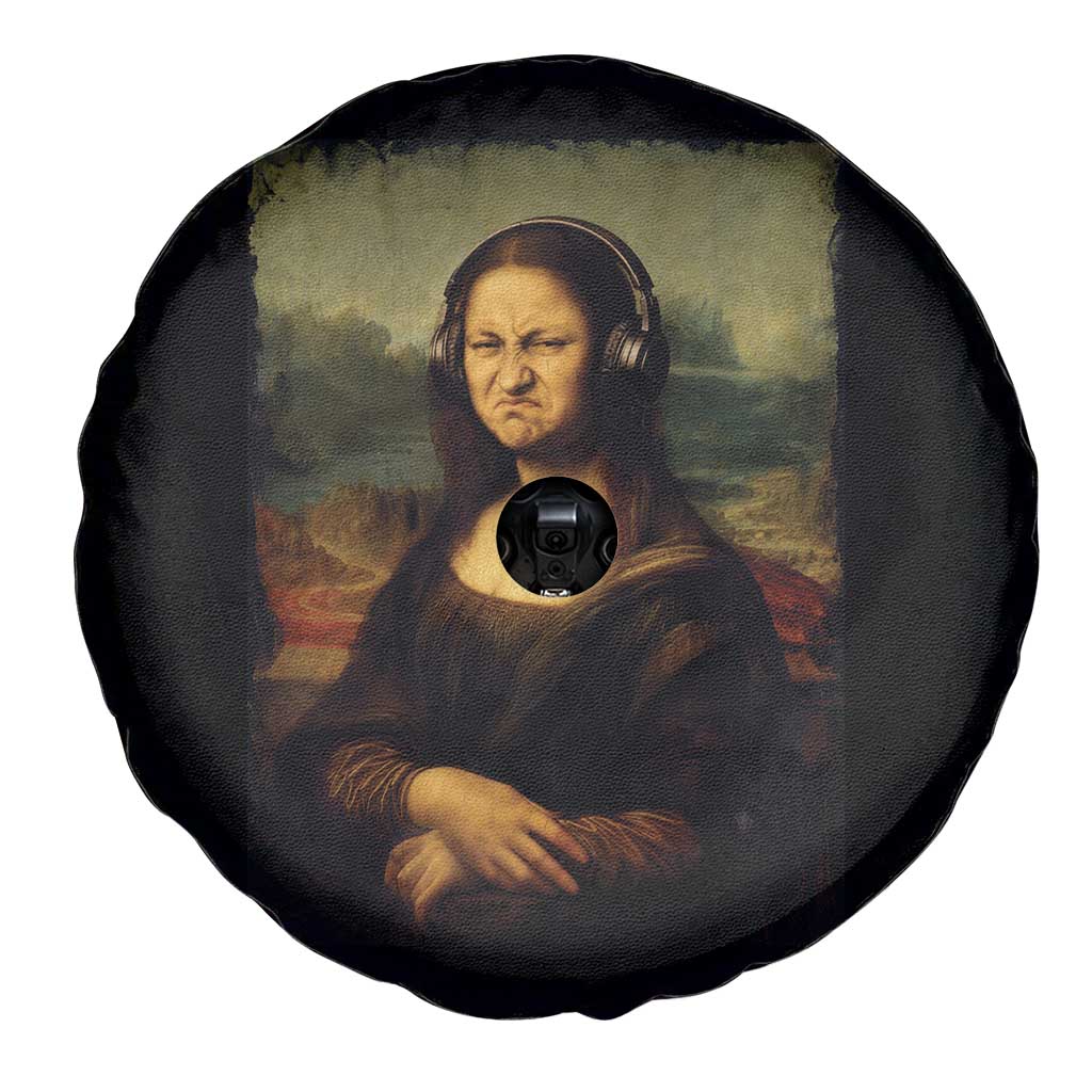 Funny Mona Lisa Bass Face Music Lovers DJs Spare Tire Cover
