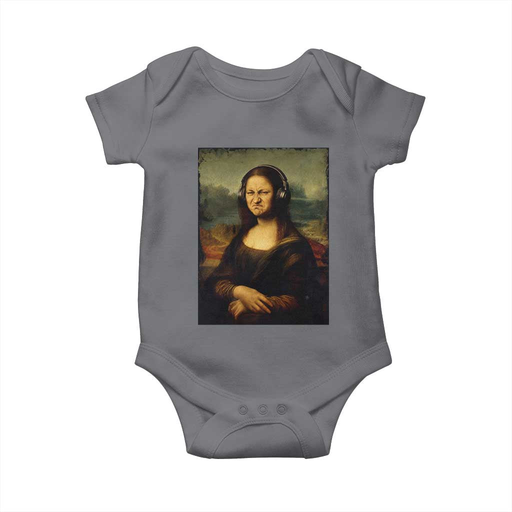 Funny Mona Lisa Bass Face Music Lovers DJs Baby Onesie