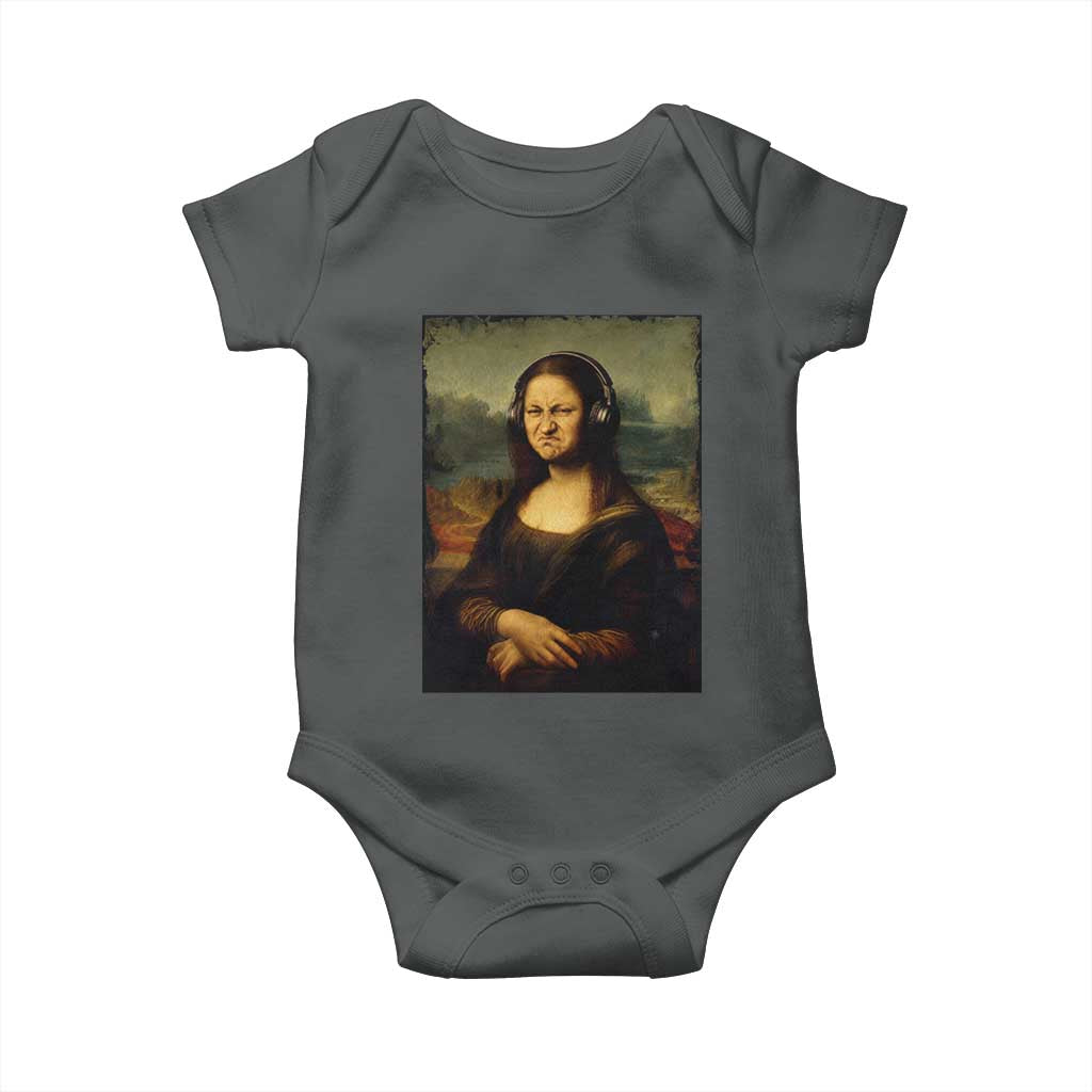 Funny Mona Lisa Bass Face Music Lovers DJs Baby Onesie