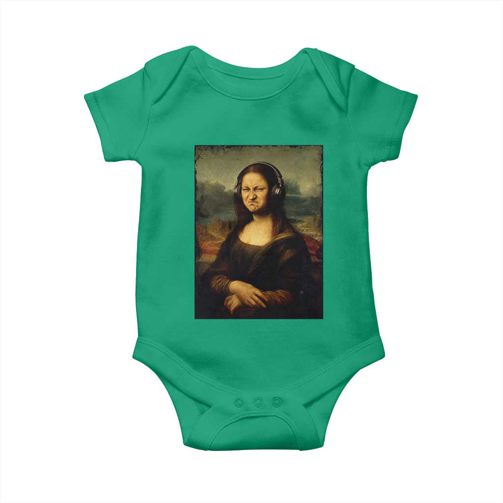 Funny Mona Lisa Bass Face Music Lovers DJs Baby Onesie