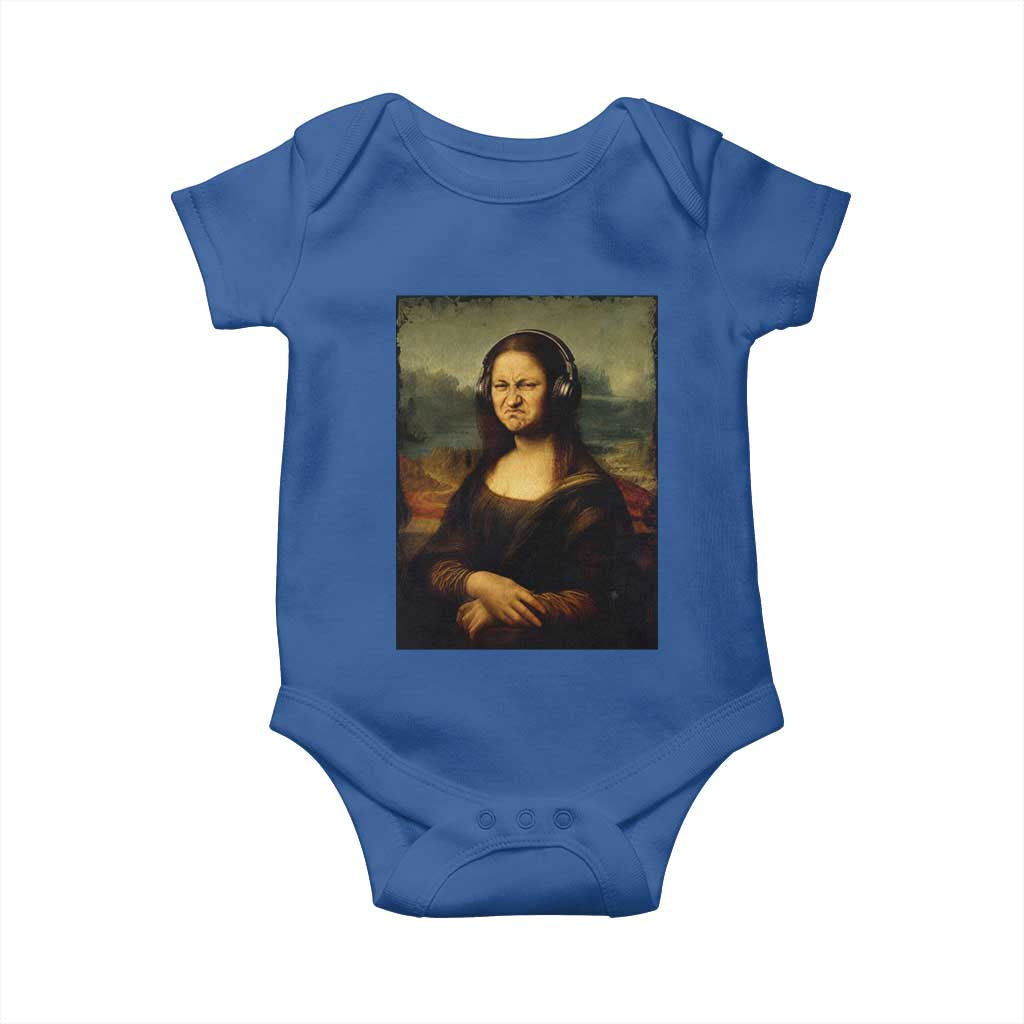 Funny Mona Lisa Bass Face Music Lovers DJs Baby Onesie