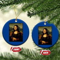 Funny Mona Lisa Bass Face Music Lovers DJs Ceramic Ornament
