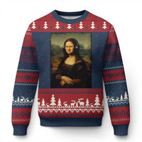 Funny Mona Lisa Bass Face Music Lovers DJs Ugly Christmas Sweater