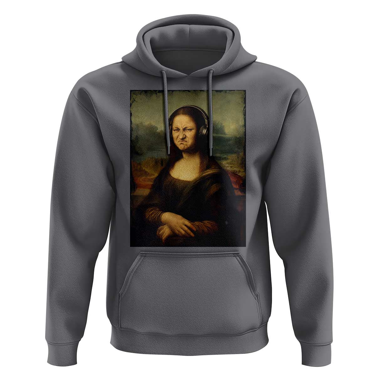 Funny Mona Lisa Bass Face Music Lovers DJs Hoodie
