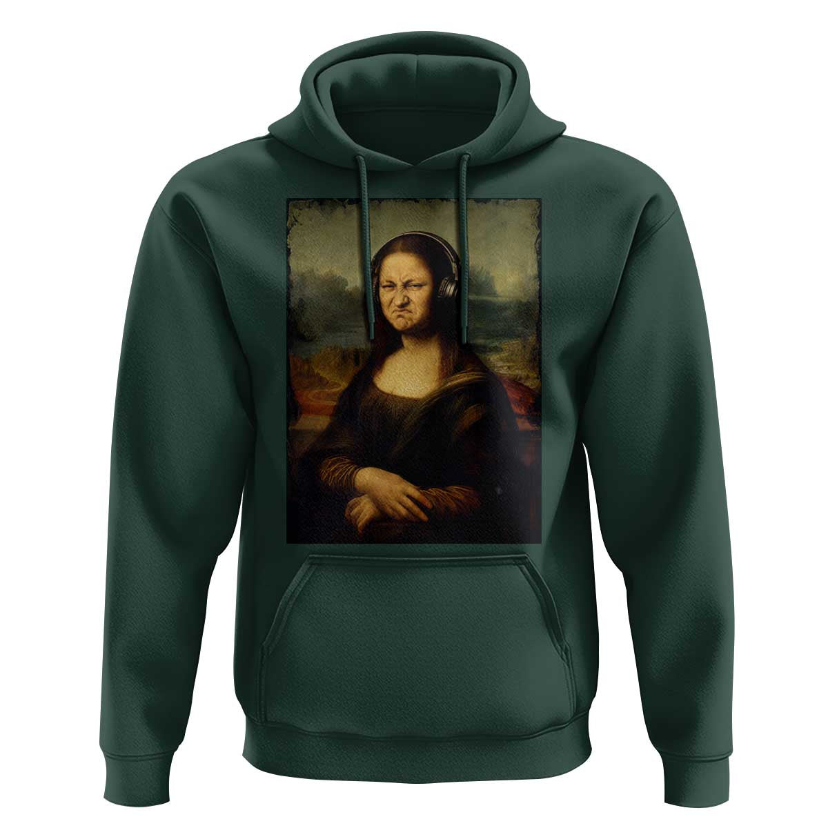 Funny Mona Lisa Bass Face Music Lovers DJs Hoodie