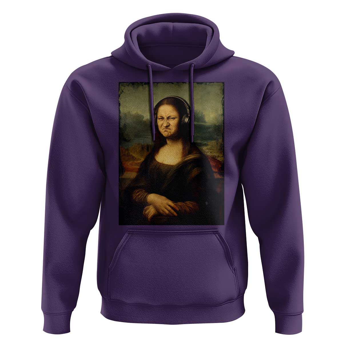 Funny Mona Lisa Bass Face Music Lovers DJs Hoodie