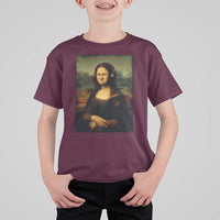 Funny Mona Lisa Bass Face Music Lovers DJs T Shirt For Kid
