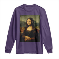 Funny Mona Lisa Bass Face Music Lovers DJs Long Sleeve Shirt