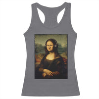 Funny Mona Lisa Bass Face Music Lovers DJs Racerback Tank Top