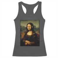 Funny Mona Lisa Bass Face Music Lovers DJs Racerback Tank Top
