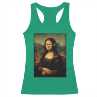 Funny Mona Lisa Bass Face Music Lovers DJs Racerback Tank Top