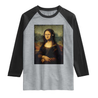 Funny Mona Lisa Bass Face Music Lovers DJs Raglan Shirt
