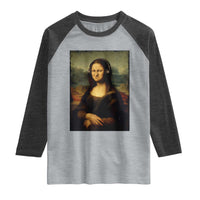 Funny Mona Lisa Bass Face Music Lovers DJs Raglan Shirt
