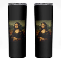 Funny Mona Lisa Bass Face Music Lovers DJs Skinny Tumbler