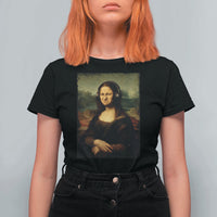 Funny Mona Lisa Bass Face Music Lovers DJs T Shirt For Women