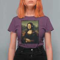Funny Mona Lisa Bass Face Music Lovers DJs T Shirt For Women