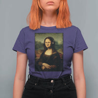 Funny Mona Lisa Bass Face Music Lovers DJs T Shirt For Women